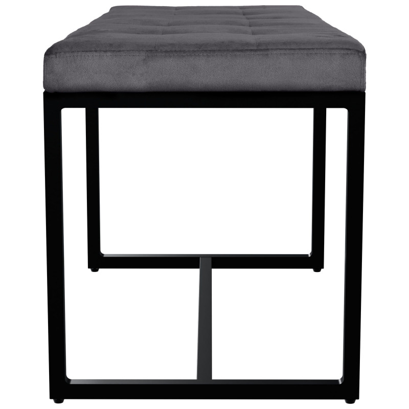 Banquette Barci B, velours, gris foncé