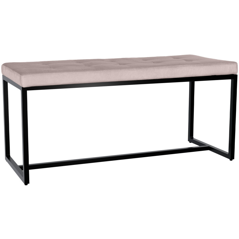 Banquette Barci B en velours gris clair