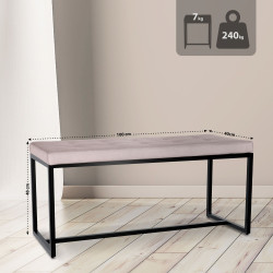 Banquette Barci B, velours gris clair