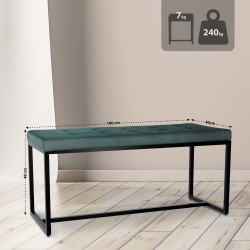 Banc Barci B en velours vert