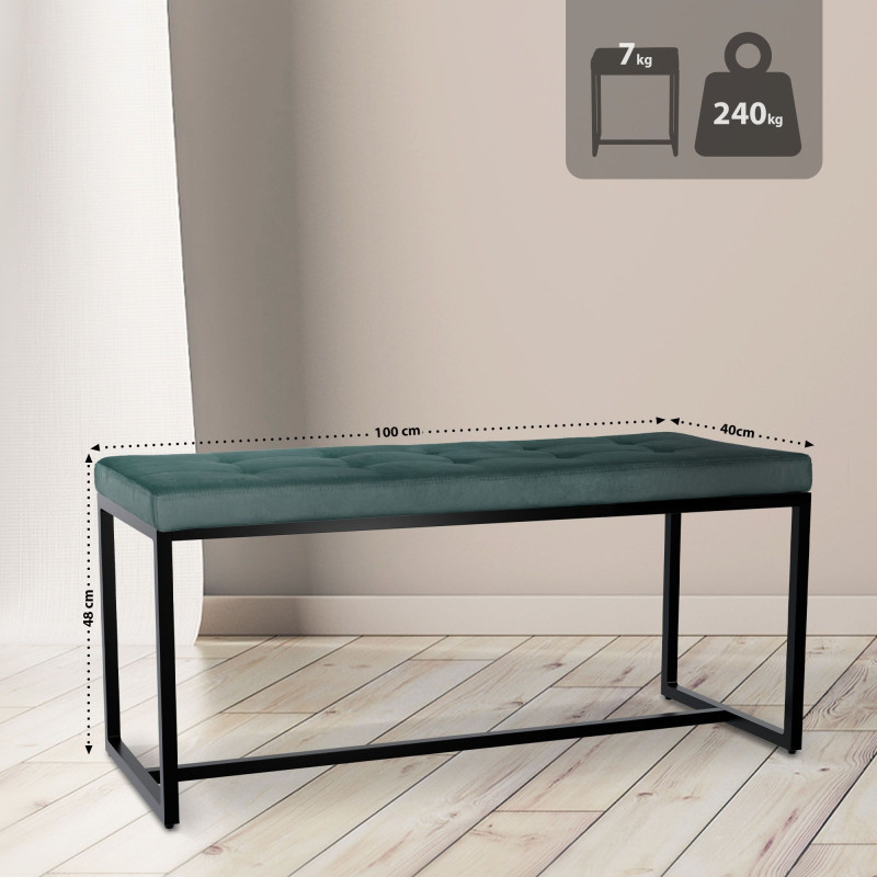 Banc Barci B en velours vert