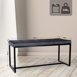 Banquette Barci B, velours noir