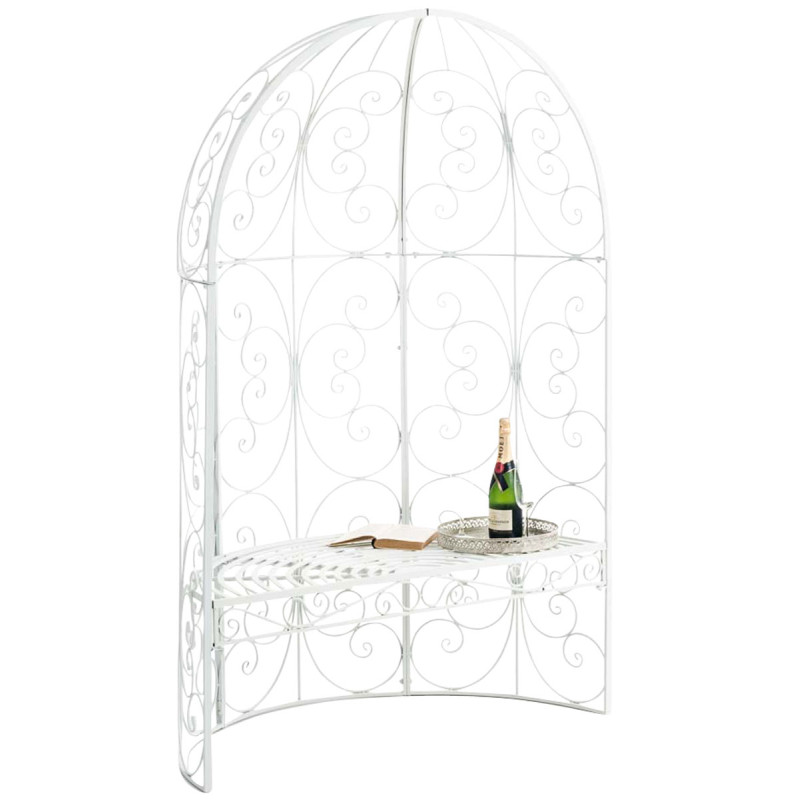 Pavillon semi-ouvert Rosie avec banc blanc