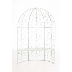 Pavillon semi-ouvert Rosie avec banc blanc antique