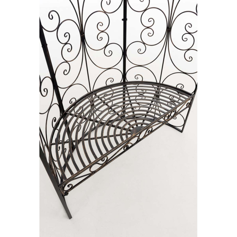 Pavillon semi-ouvert Rosie avec banc en bronze