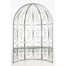 Pavillon semi-ouvert Rosie avec banc vert ancien