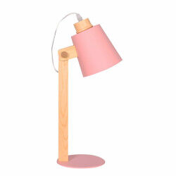 Lampe de bureau DKD Home Decor Vert Rose Naturel Bois Métal 50 W 220 V 18 x 20 x 45 cm 15 x 20 x 50 cm (2 Unités)
