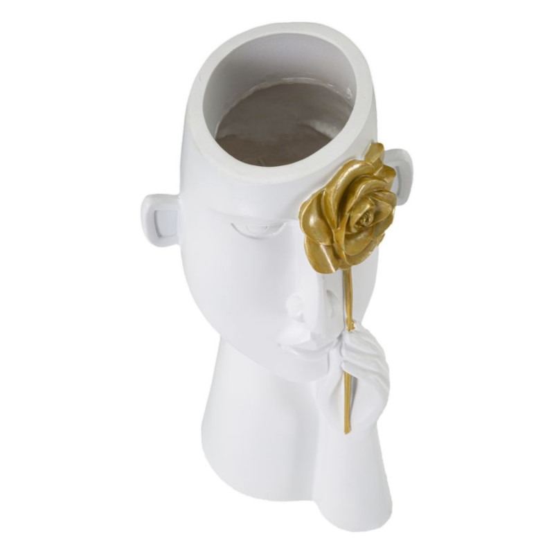 Florero Rostro Con Flores CM 14X13X27