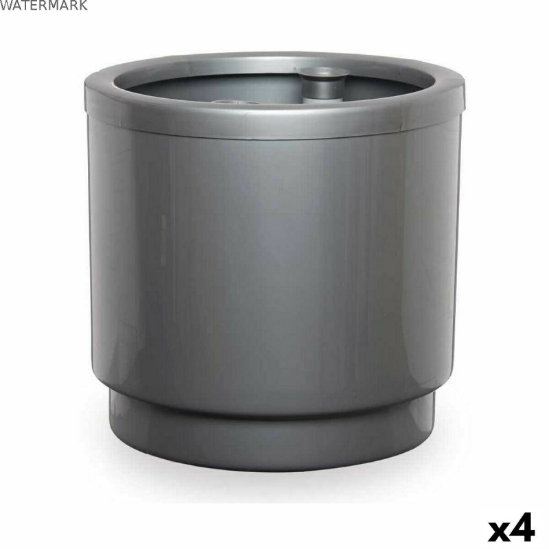 Pot auto-arrosant Ibergarden 4132-PLA Argenté polypropylène 32 x 30,5 x 32 cm (4 Unités)