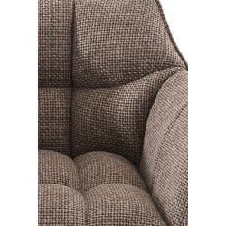Lot de 2 tabourets de bar en tissu Damaso et acier inoxydable terre brune