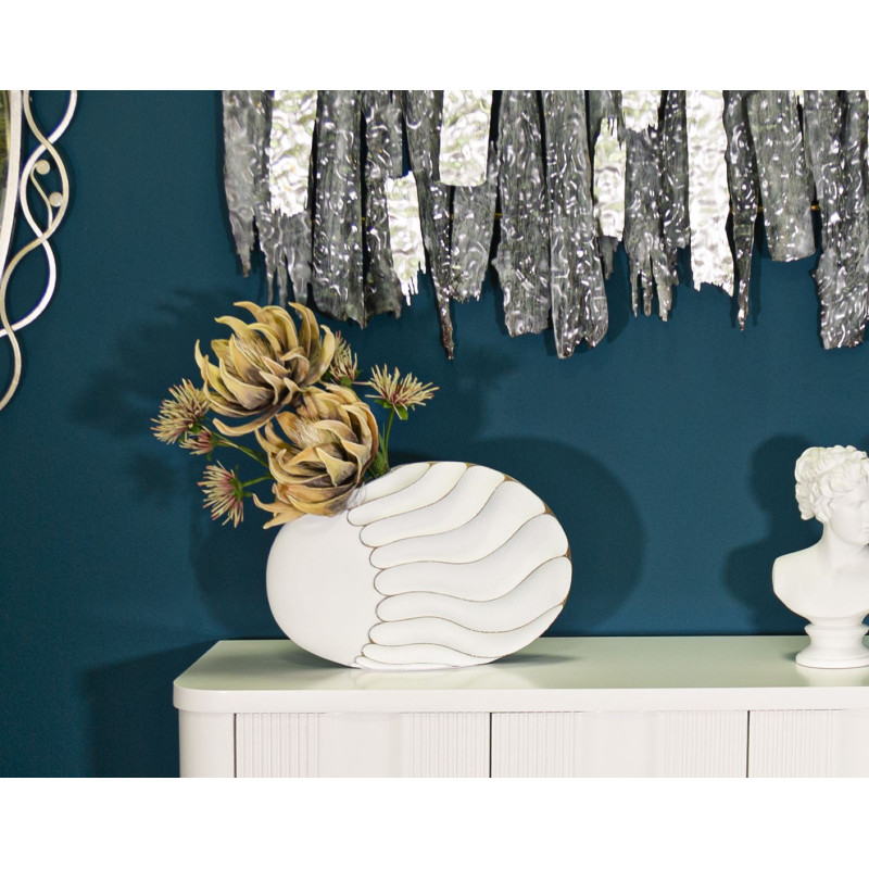 Vase Polyrésine Lignes Raffinées CM 34X11,5X24,5