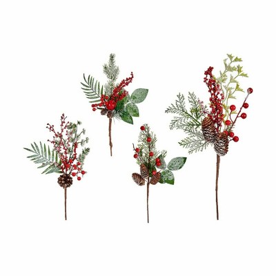 Branche Fruits rouges Marron Rouge Vert Plastique 20 x 39 x 6 cm (12 Unités)