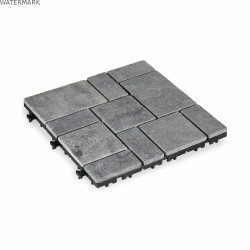 Carreau à emboîtement Ibergarden TTS11P-GY Gris Pierre Plastique 30 x 2,8 x 30 cm (6 Unités)