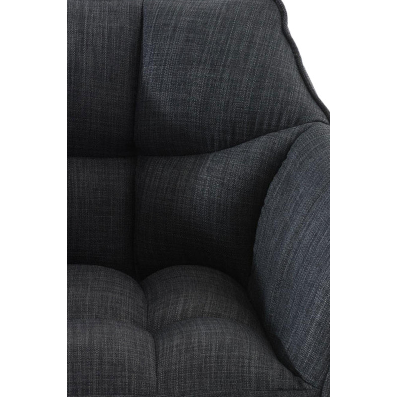 Lot de 2 tabourets de bar en tissu Damaso et acier inoxydable gris foncé