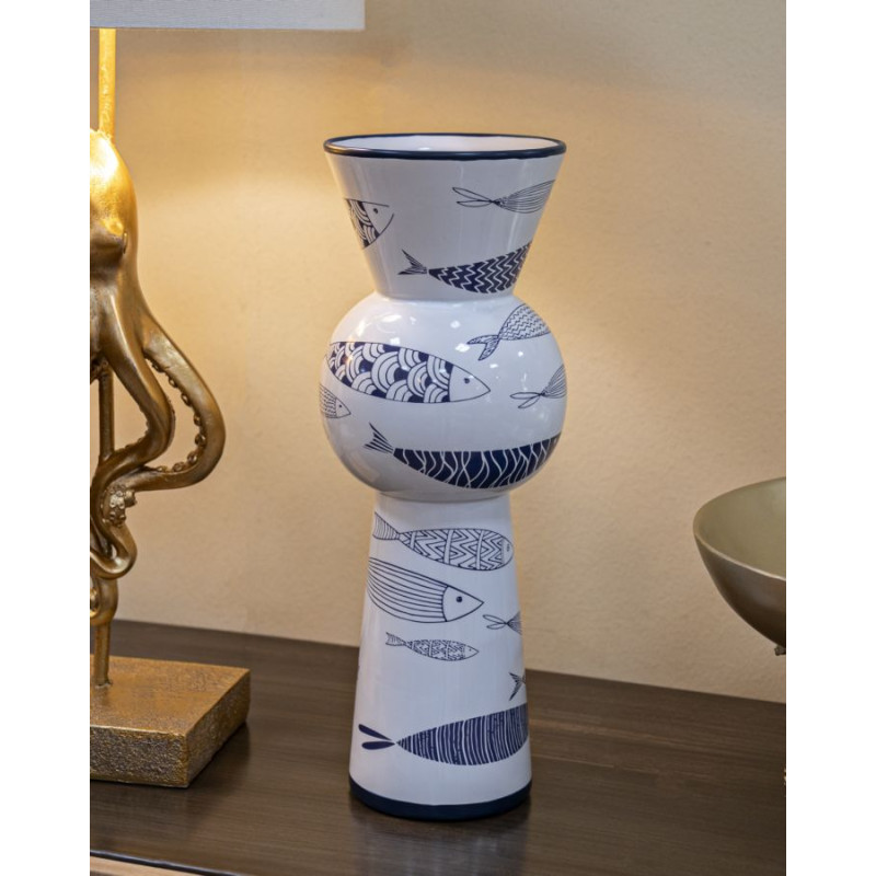 Vase Poisson Haut Design CM Ø 14X38,5