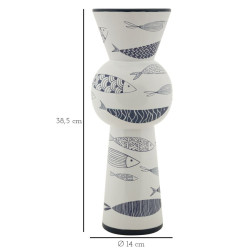 Vase Poisson Haut Design CM Ø 14X38,5