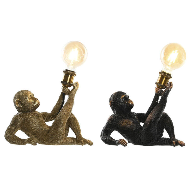 Lampe de bureau DKD Home Decor 31,5 x 18 x 27 cm Doré Métal Cuivre Résine 220 V 50 W (2 Unités)