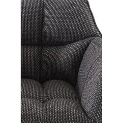 Lot de 2 tabourets de bar en tissu Damaso et acier inoxydable gris titane