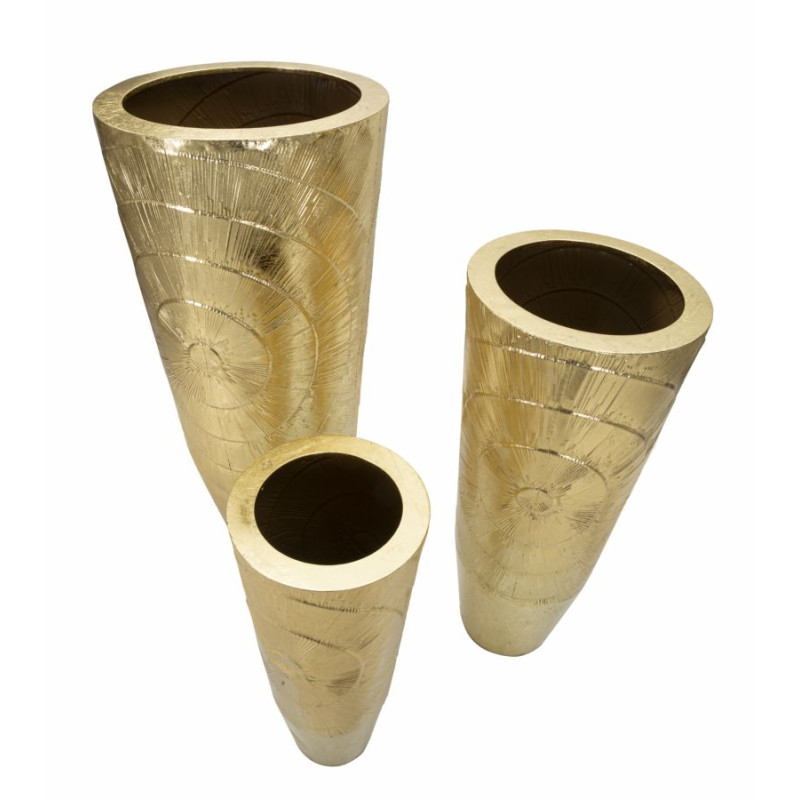 Porte-Vase Doré Lot de 3 Splendides CM Ø 50,8X114,9-40X92,7-29,8X70,5