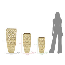 Porte-Vase Glody Set 3 PCS Élégant CM 38X38X94-30,5X30,5X76-23X23X63