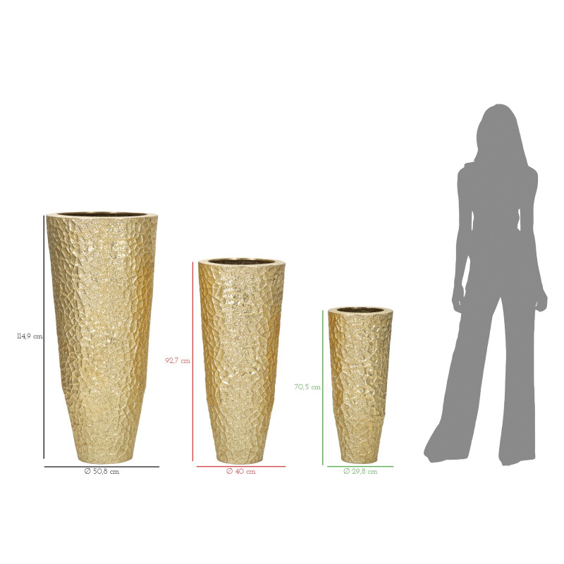 Porte-Vase Glasy Set 3 PCS Chic CM Ø 50,8X114,9-40X92,7-29,8X70,5