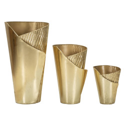 Lot de 3 Porte-Vase Flosty Contemporain CM 39X42X75-32X32X55-25X25X35