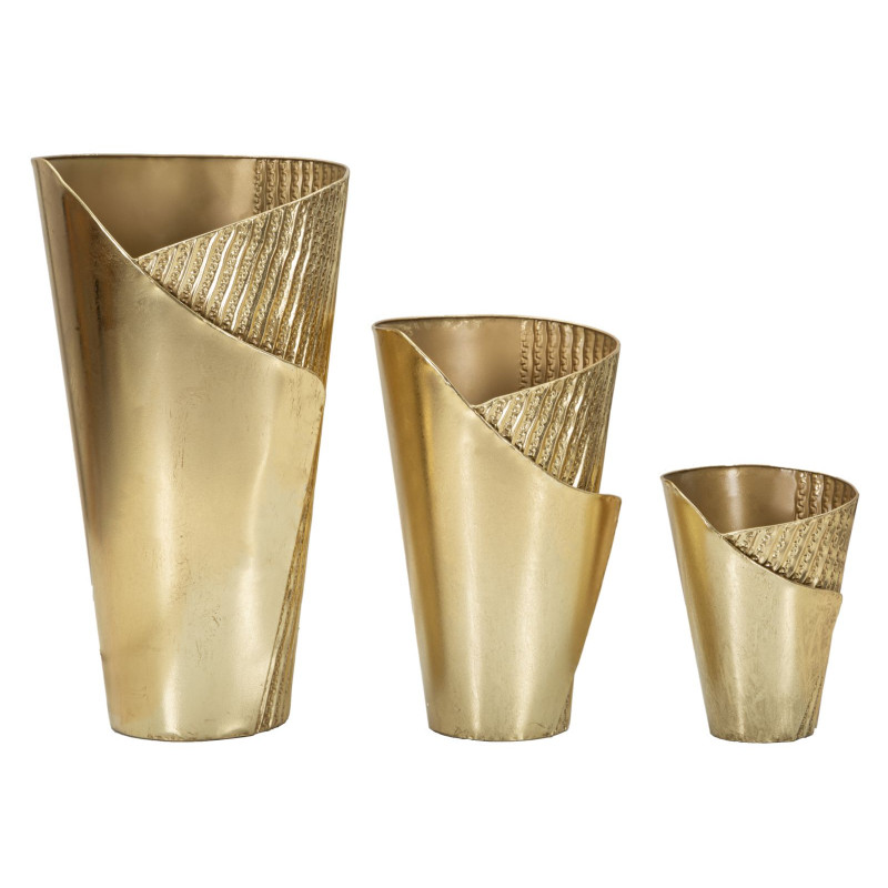 Lot de 3 Porte-Vase Flosty Contemporain CM 39X42X75-32X32X55-25X25X35