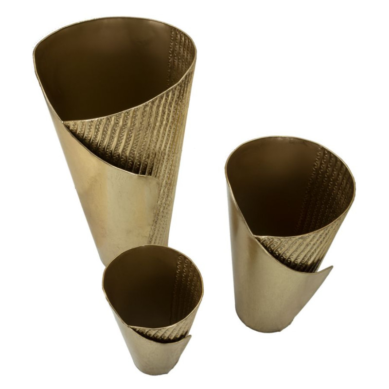 Lot de 3 Porte-Vase Flosty Contemporain CM 39X42X75-32X32X55-25X25X35