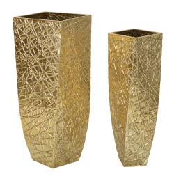Ensemble de 2 Porte-Vase Carrés Chic CM 34X34X90-25X25X78