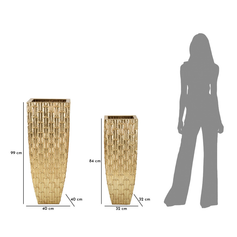 Lot de 2 Supports de Vase Gliss Raffinés CM 40X40X99-32X32X84