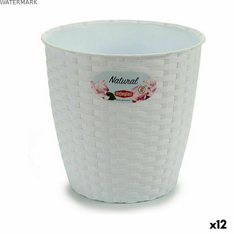 Cache-pot Stefanplast Blanc Plastique 19 x 17,5 x 19 cm (12 Unités)