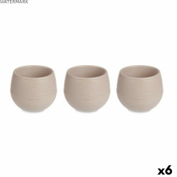 Set de pots Ibergarden ES0301214S3 Taupe Plastique 12 x 12 x 11 cm (6 Unités)