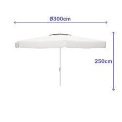 Parasol Marbueno Blanc Polyester Aluminium Ø 300 cm