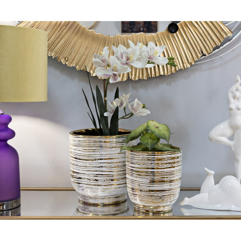 Porte-Vase Melody Set 2 PCS Raffiné CM Ø 23X24-17,5X19