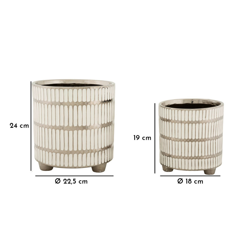 Porte-Vase Ray Set 2 PCS Élégant CM Ø 22,5X24-18X19
