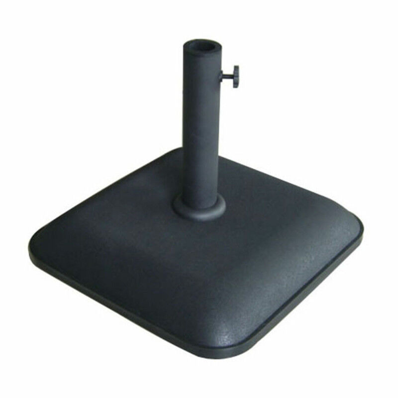 Marbueno Base Parasol Carré Béton 45X45X7,3 cm 25KG Noir Jardin, Piscine, Terrasse