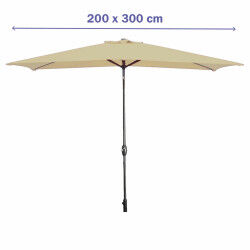 Marbueno Parasol Acier 8 Tiges 200x300 cm Polyester Marron Jardin, Piscine 10492