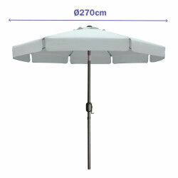 Marbueno Parasol Acero 8 Varillas D300 cm Poliester Blanc Jardin, Piscine, Terrasse
