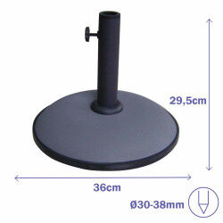 Marbueno Base Parasol Ronde 36x29,5 cm 11KG Gris Jardin, Piscine, Terrasse 10442
