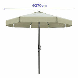 Marbueno Parasol Acier 8 Baleines D270 cm Polyester Beige Jardin, Piscine 10488