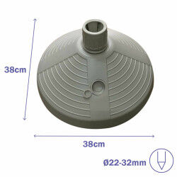 Marbueno Base Parasol Rond 38x38x14 cm 10L Blanc Jardin, Piscine, Terrasse 10502