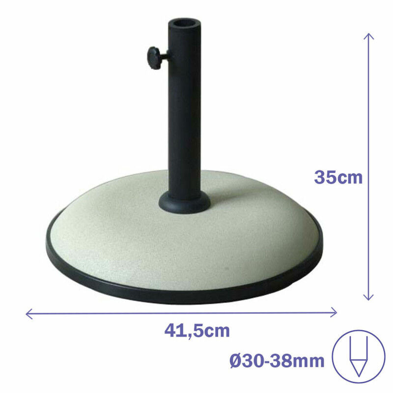 Marbueno Base Parasol Ronde 41,5x35 cm 15KG Blanc Jardin, Piscine, Terrasse 10448