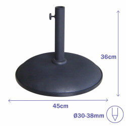 Marbueno Base Parasol Rond 45x36 cm 20KG Noir Jardin, Piscine et Terrasse 10450