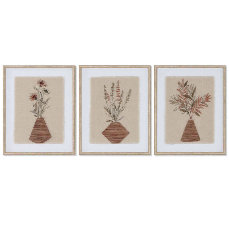 Cadre Home ESPRIT Vase Scandinave 42,5 x 3 x 52,5 cm (3 Unités)