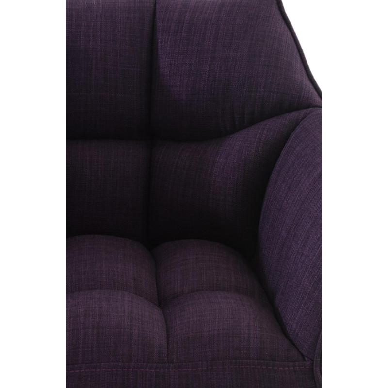 Lot de 2 tabourets de bar en tissu Damaso et acier inoxydable violet