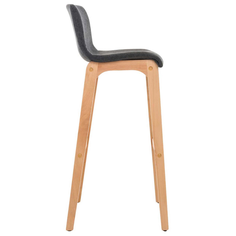 Lot de 2 tabourets de bar Hoover tissu Natura gris foncé
