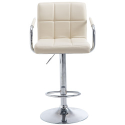 Tabouret de bar Lucy V2 chromé crème