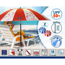 Parasol de plage Ø 240 cm SPF50+ Marin