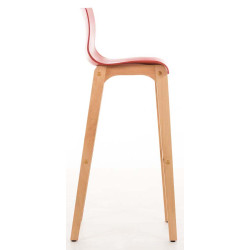 Lot de 2 tabourets de bar Hoover Natura rouge