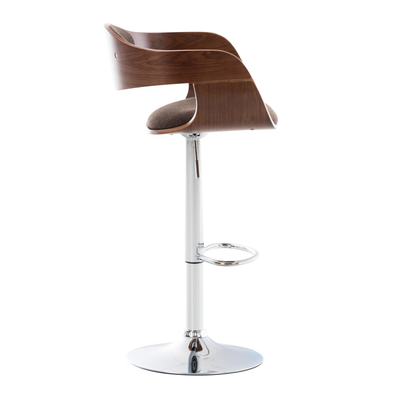 Lot de 2 tabourets de bar en tissu Kingston C noyer/marron